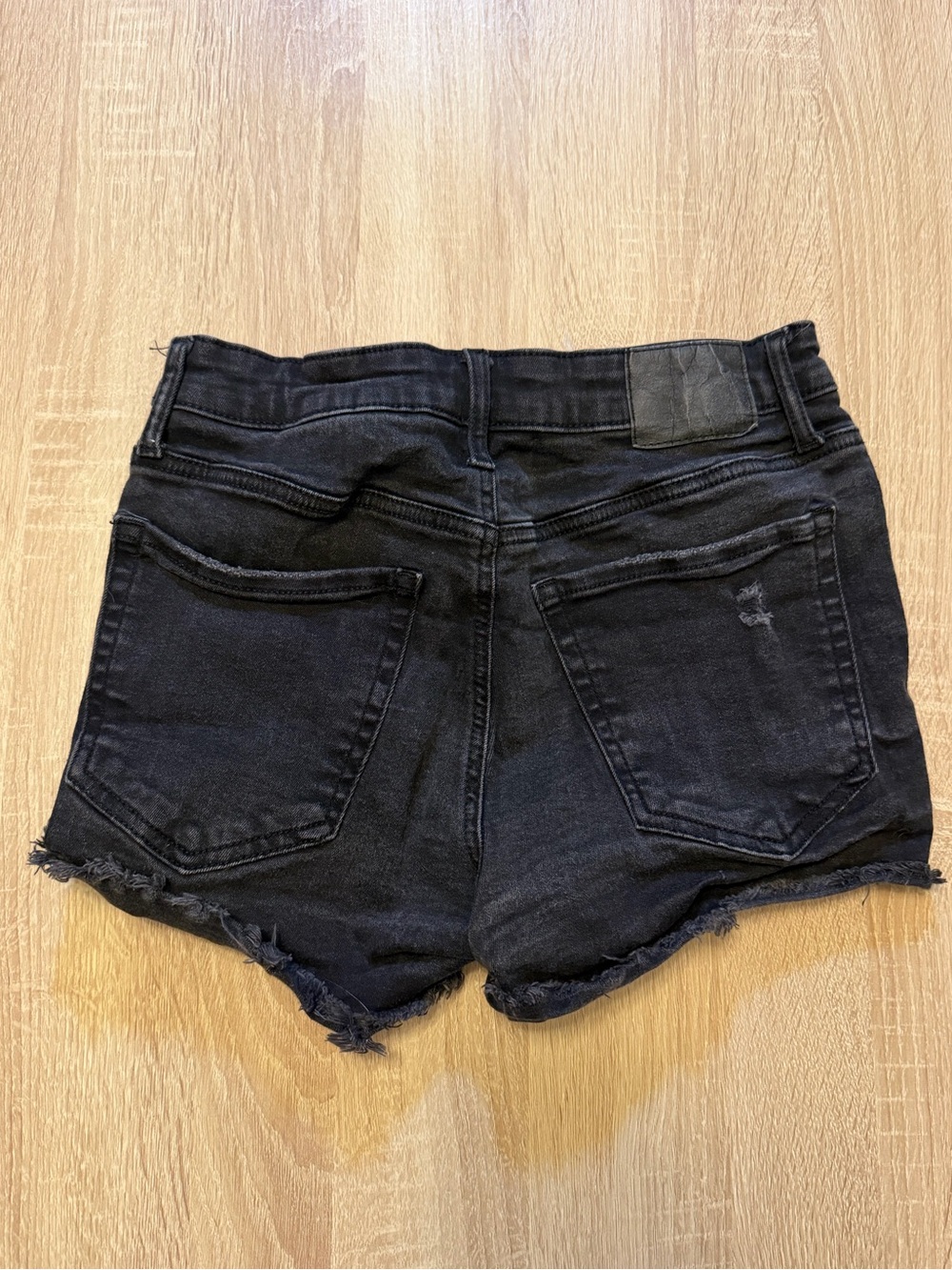 Aeropostale Black Distressed High-Waist Jean Shorts